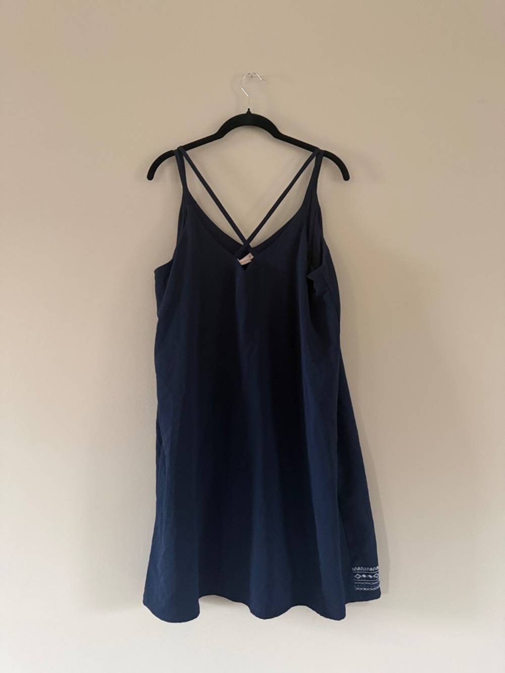Xhilaration | Navy Blue Embroidered Floral Mini Dress - Picture 6 of 6